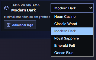 Seletor real de temas do PokerCommand